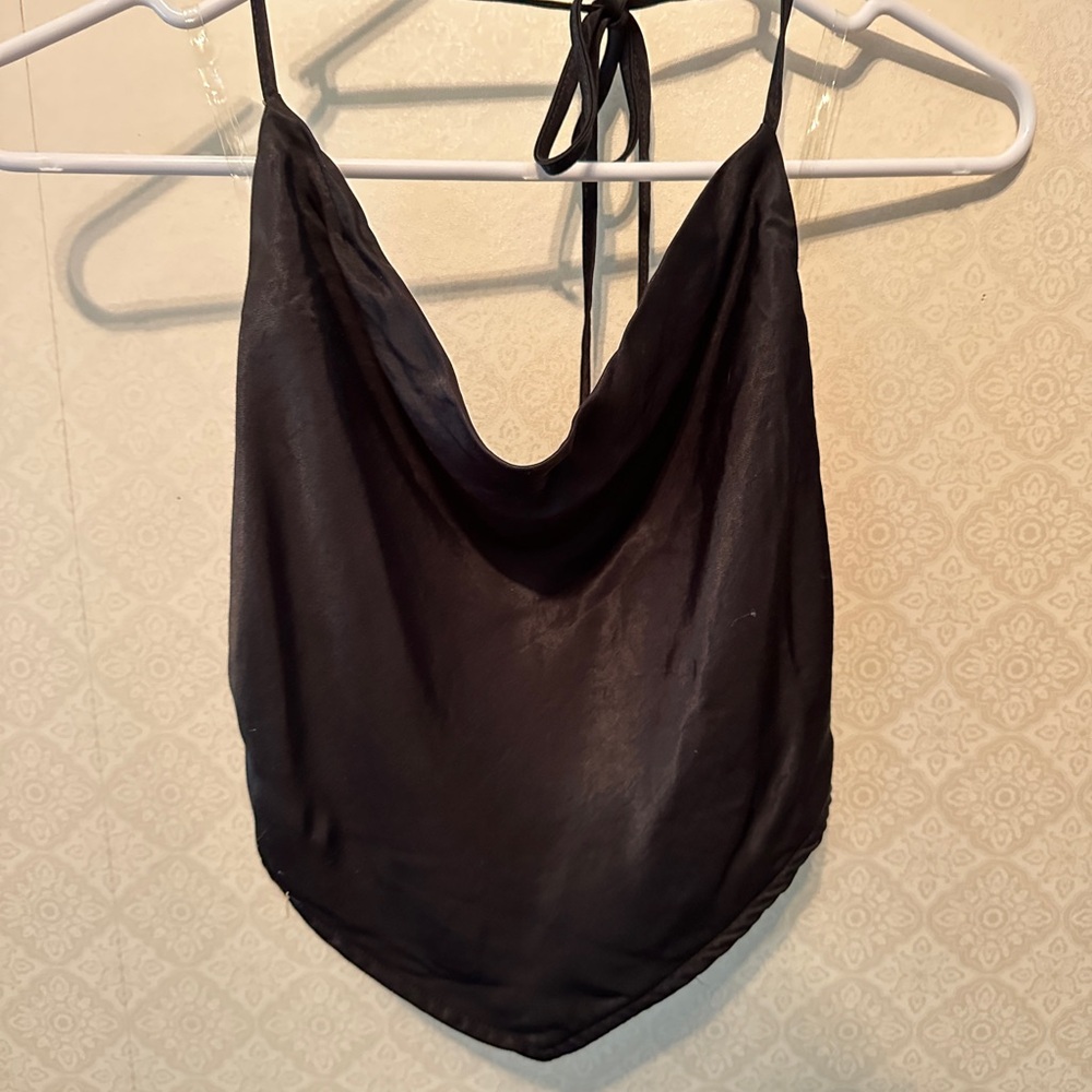 Wild Fable Draped Silky Halter Neck Top